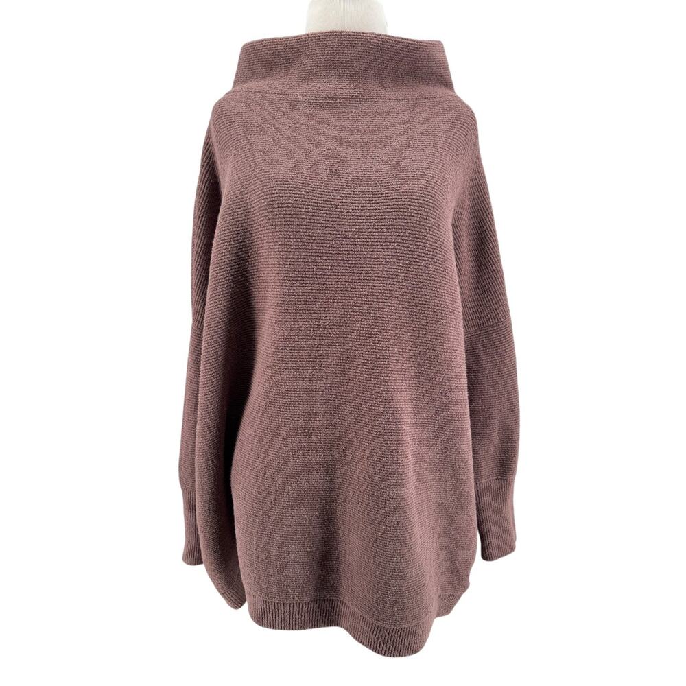 Free People Women's Taupe Brown Ottoman Slouchy Tunic Sweatwer Size XS - Picture 2 of 7